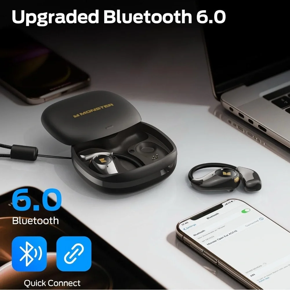 Monster Open Ear AC510 Bluetooth 6.0 Wireless Earbuds